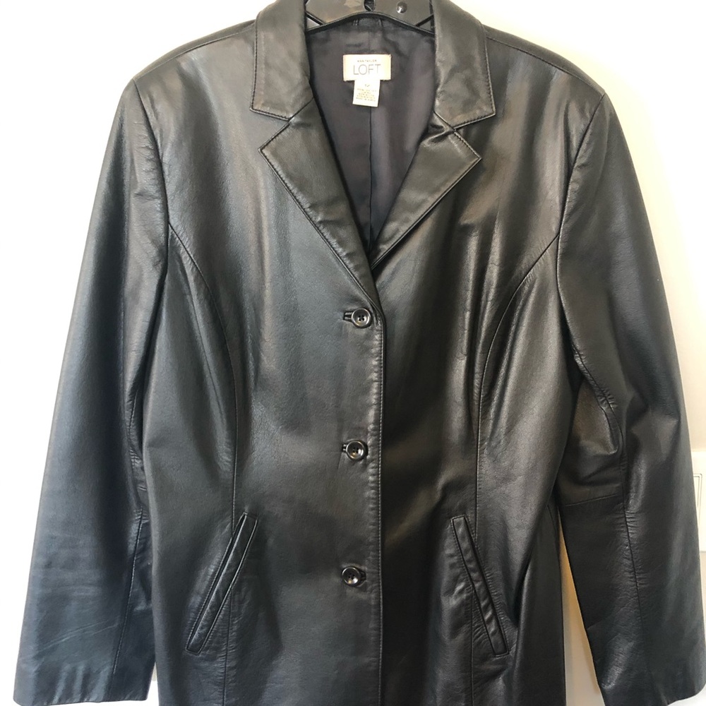 Ann Taylor Loft leather blazer style jacket